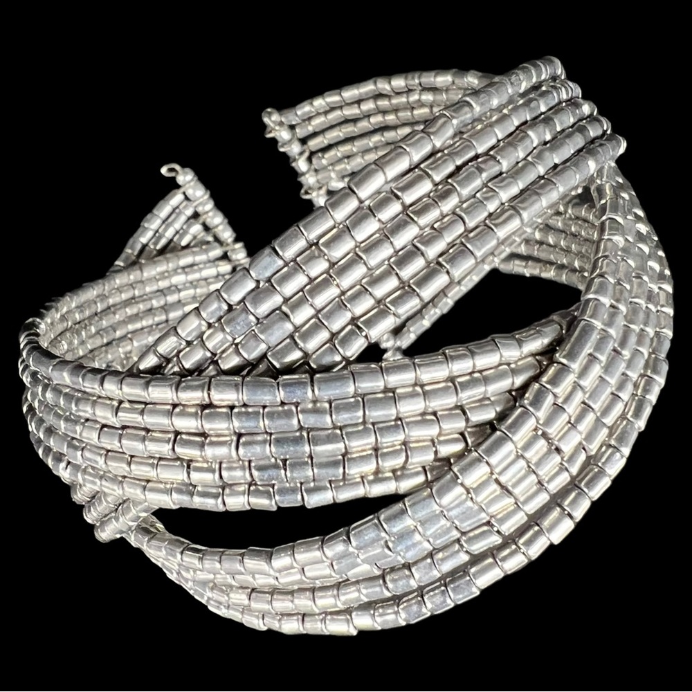 Necklace Earrings Bracelet Silver tone Seed Beads & Rhinestone Bundle NEW BUNDLE - Picture 5 of 10